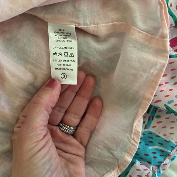 J. MARIE Floral Print Smocked Ruffle Tiered Mini Dress in Multicolor small - Picture 13 of 16